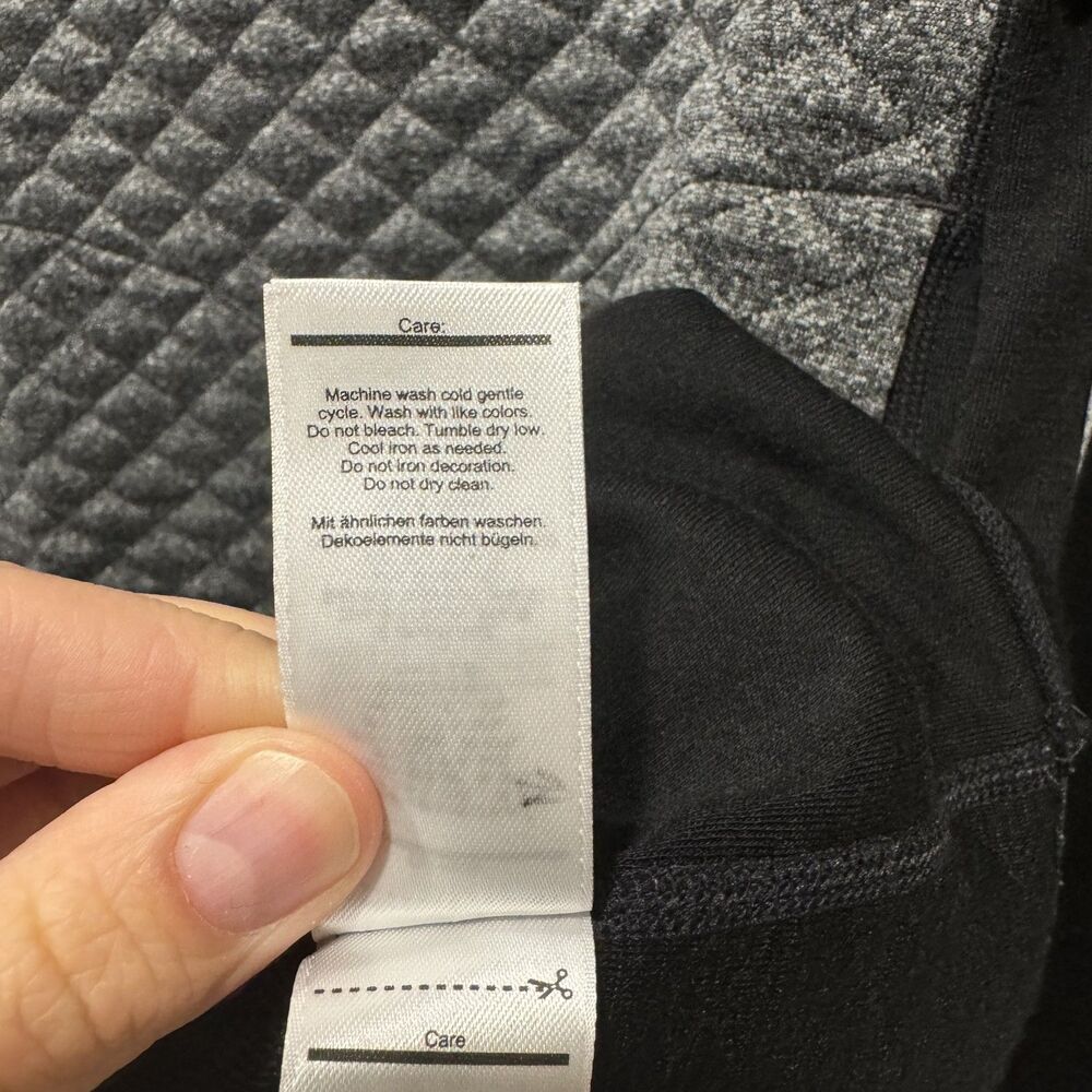 Smartwool Sweater Dress Diamond Peak Quilted Merino Wool Black Gray Women M - Picture 6 of 10